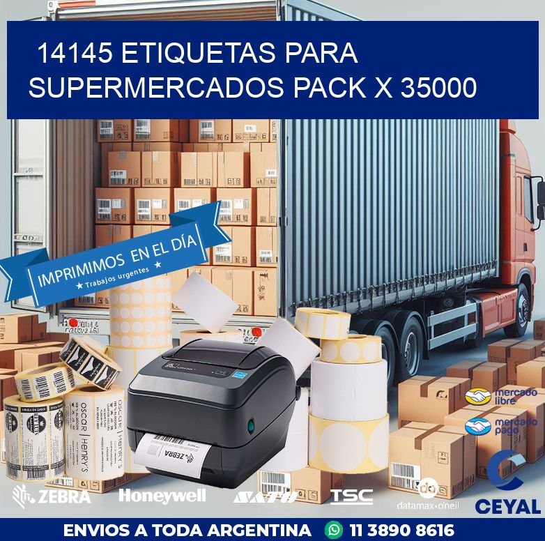 14145 ETIQUETAS PARA SUPERMERCADOS PACK X 35000
