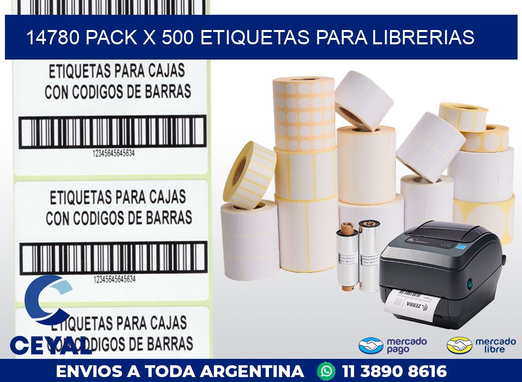 14780 PACK X 500 ETIQUETAS PARA LIBRERIAS