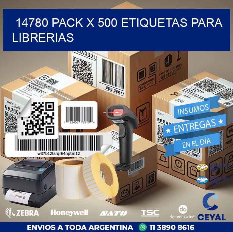 14780 PACK X 500 ETIQUETAS PARA LIBRERIAS