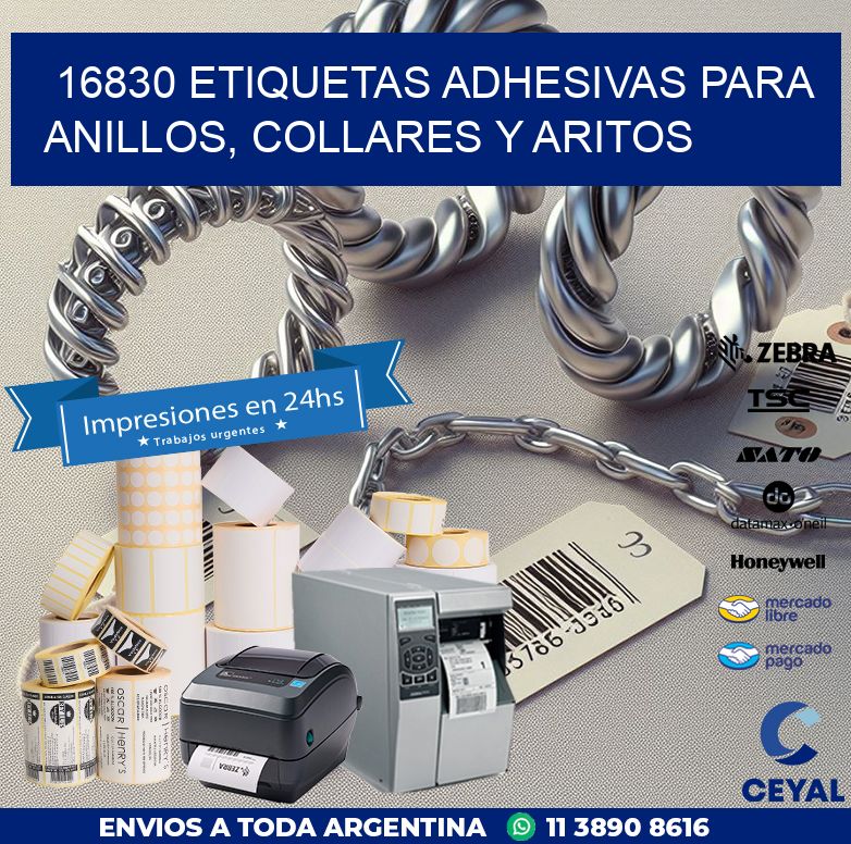 16830 ETIQUETAS ADHESIVAS PARA ANILLOS, COLLARES Y ARITOS