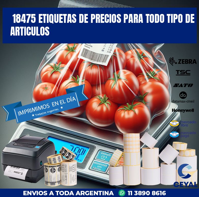 18475 ETIQUETAS DE PRECIOS PARA TODO TIPO DE ARTICULOS