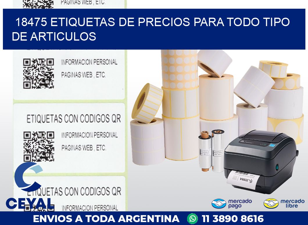 18475 ETIQUETAS DE PRECIOS PARA TODO TIPO DE ARTICULOS