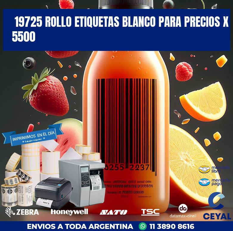 19725 ROLLO ETIQUETAS BLANCO PARA PRECIOS X 5500