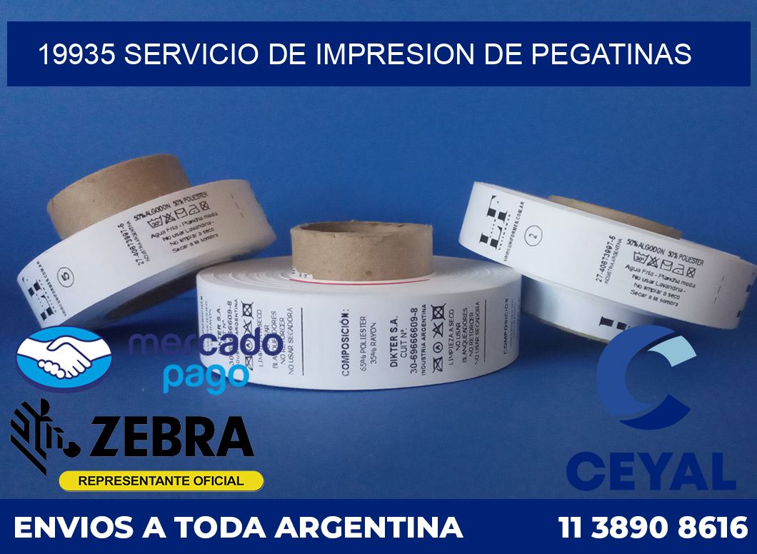 19935 SERVICIO DE IMPRESION DE PEGATINAS