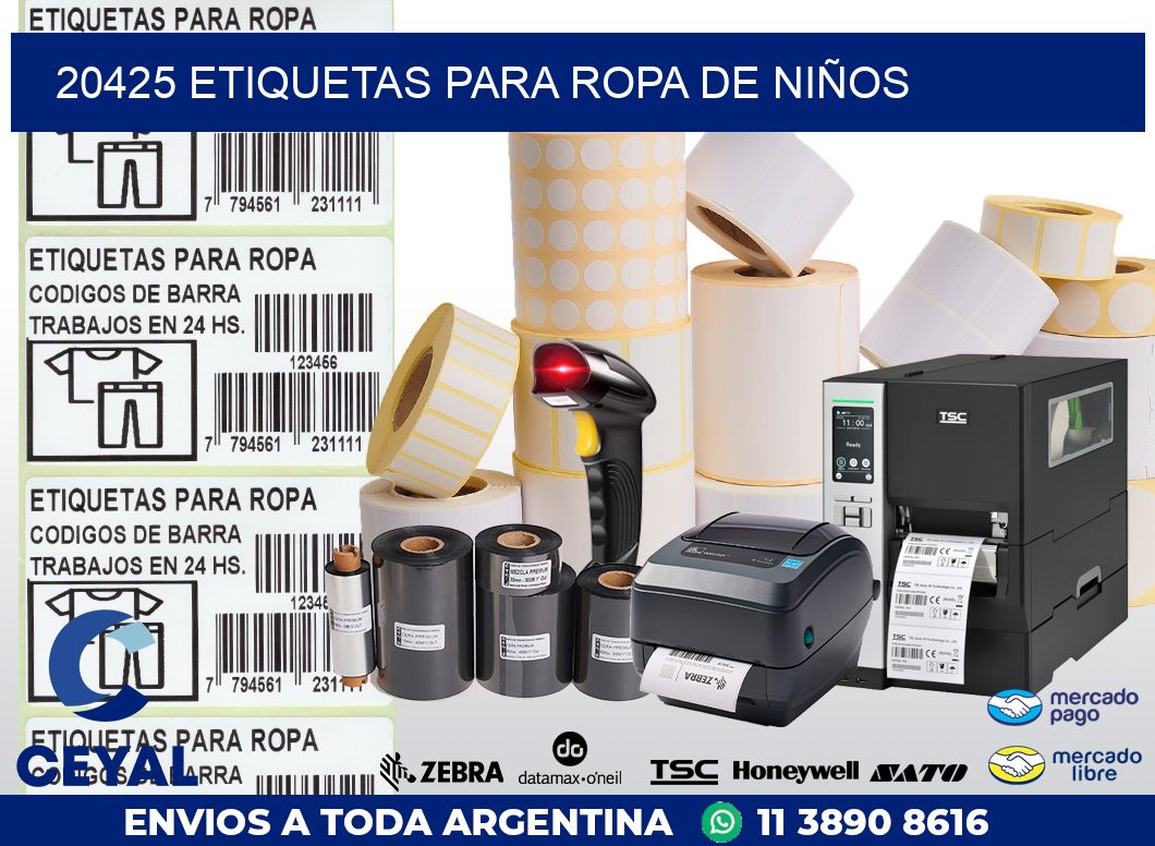 20425 ETIQUETAS PARA ROPA DE NIÑOS