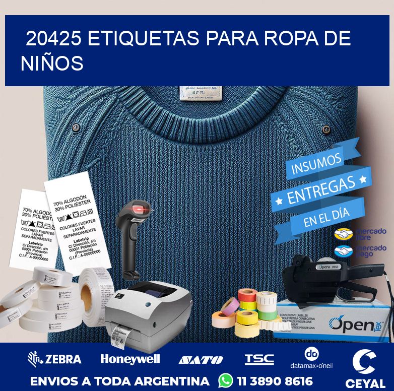 20425 ETIQUETAS PARA ROPA DE NIÑOS