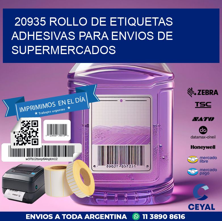 20935 ROLLO DE ETIQUETAS ADHESIVAS PARA ENVIOS DE SUPERMERCADOS