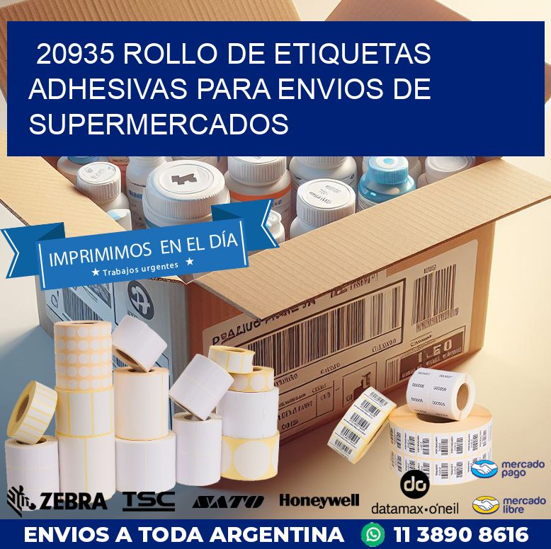 20935 ROLLO DE ETIQUETAS ADHESIVAS PARA ENVIOS DE SUPERMERCADOS