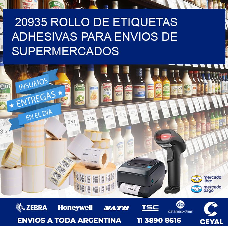20935 ROLLO DE ETIQUETAS ADHESIVAS PARA ENVIOS DE SUPERMERCADOS