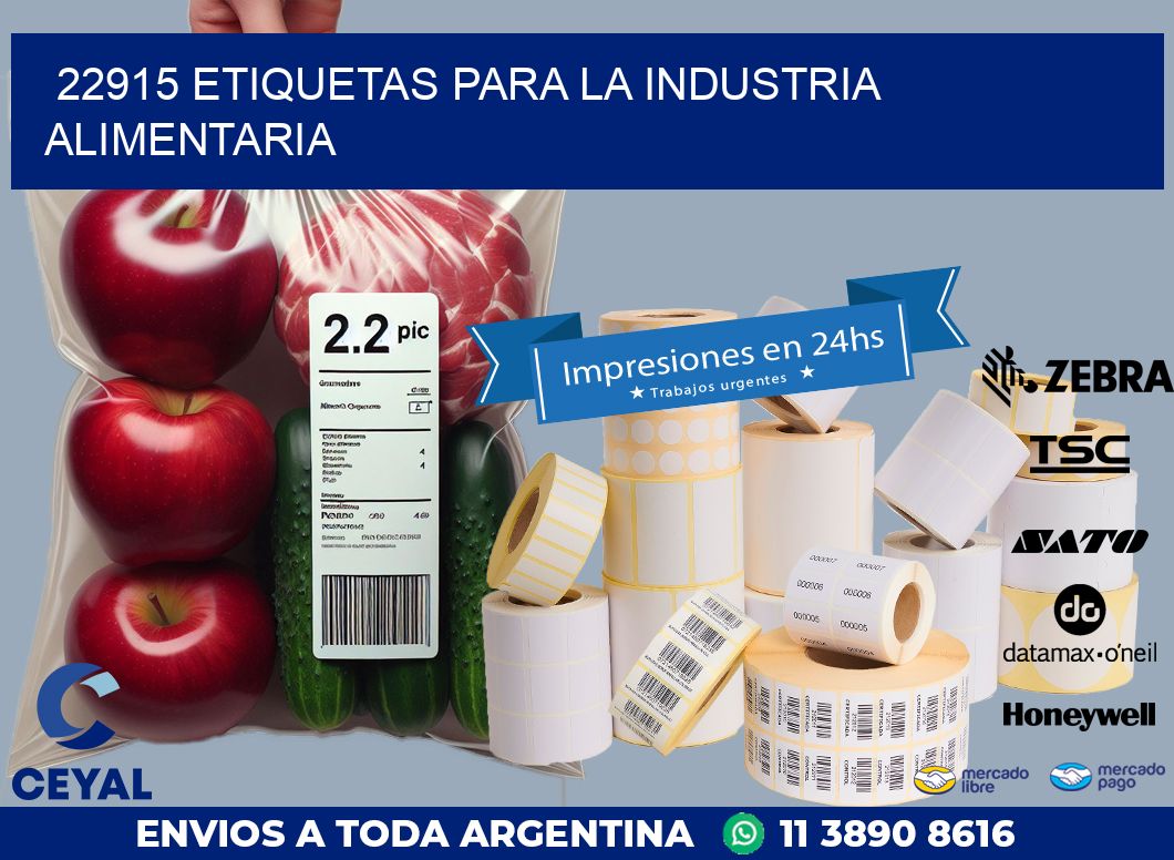 22915 ETIQUETAS PARA LA INDUSTRIA ALIMENTARIA