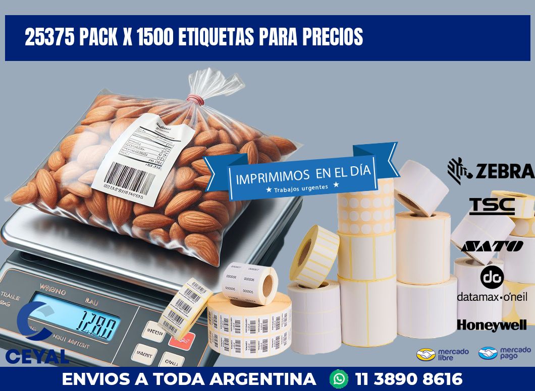 25375 PACK X 1500 ETIQUETAS PARA PRECIOS