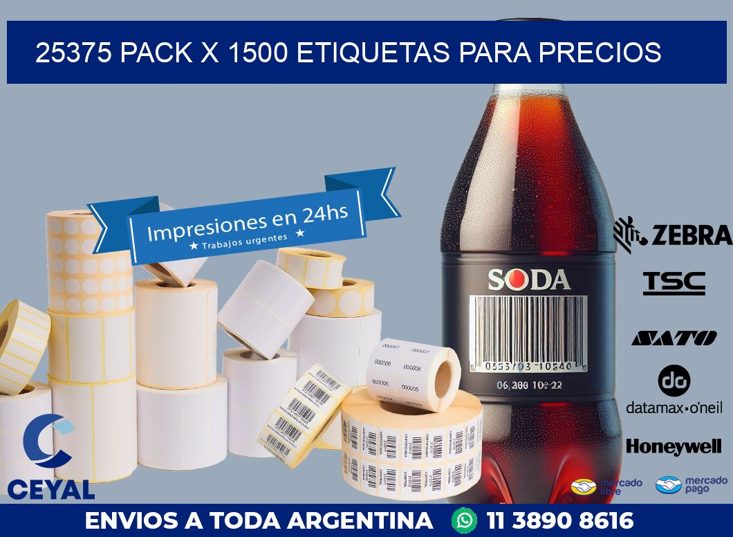25375 PACK X 1500 ETIQUETAS PARA PRECIOS