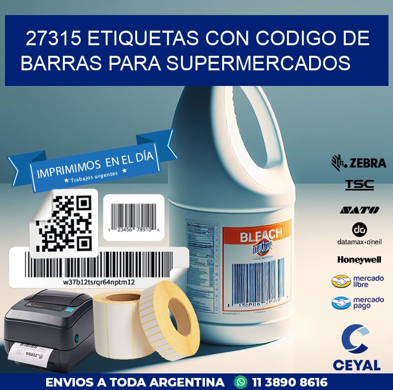 27315 ETIQUETAS CON CODIGO DE BARRAS PARA SUPERMERCADOS