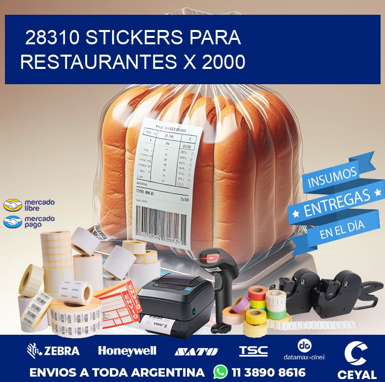 28310 STICKERS PARA RESTAURANTES X 2000