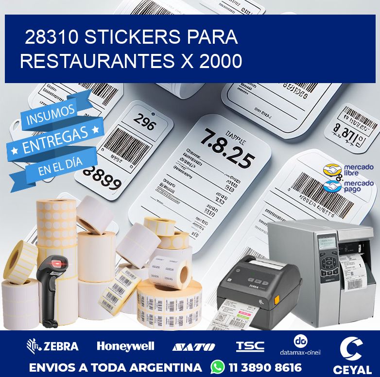 28310 STICKERS PARA RESTAURANTES X 2000