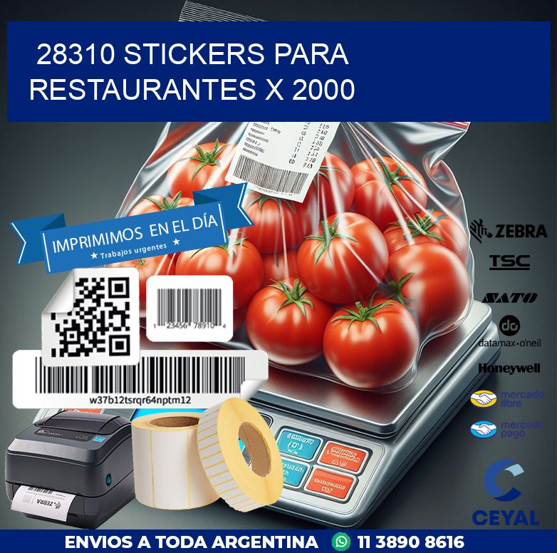 28310 STICKERS PARA RESTAURANTES X 2000