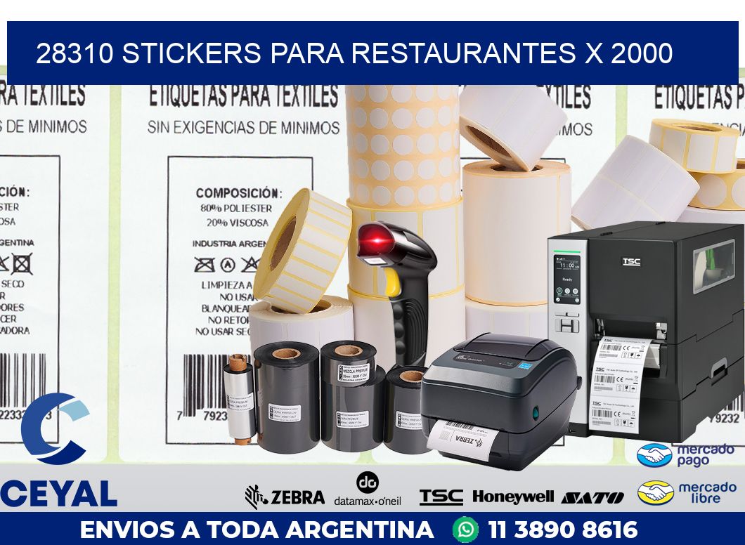 28310 STICKERS PARA RESTAURANTES X 2000