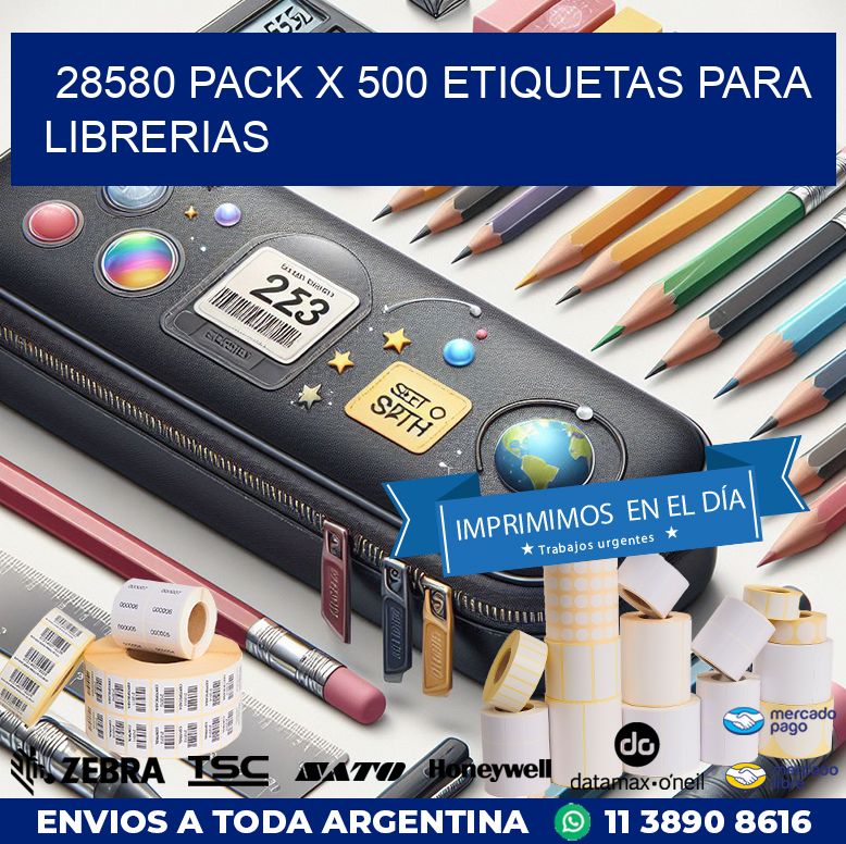 28580 PACK X 500 ETIQUETAS PARA LIBRERIAS