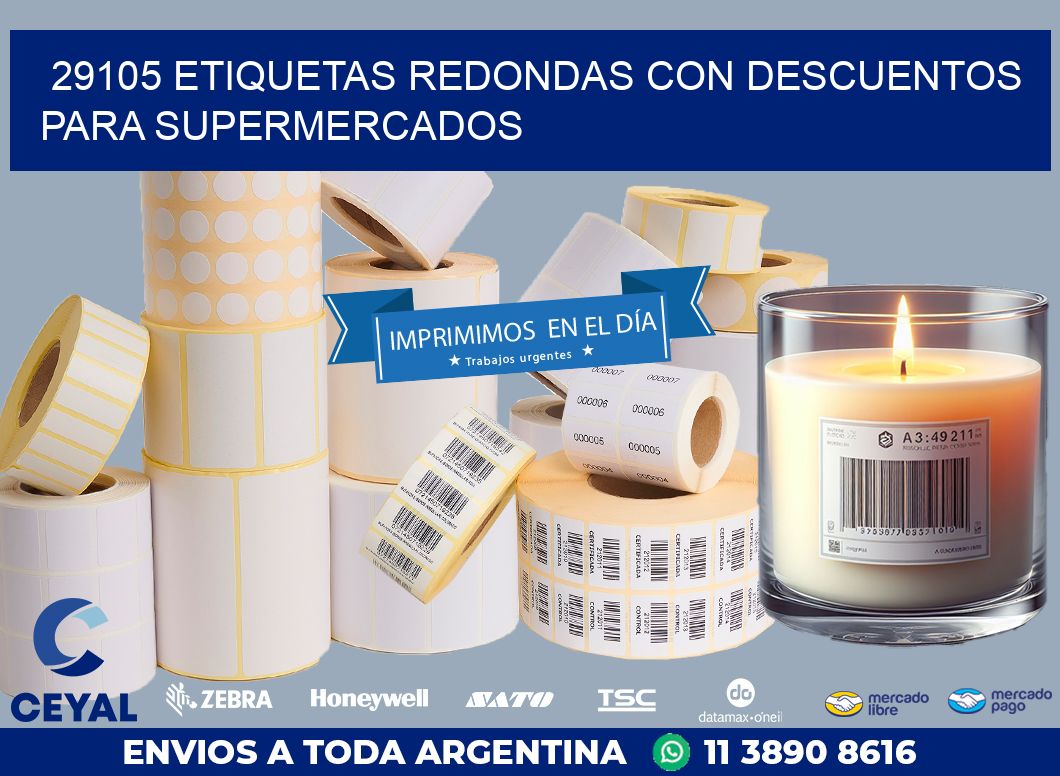 29105 ETIQUETAS REDONDAS CON DESCUENTOS PARA SUPERMERCADOS