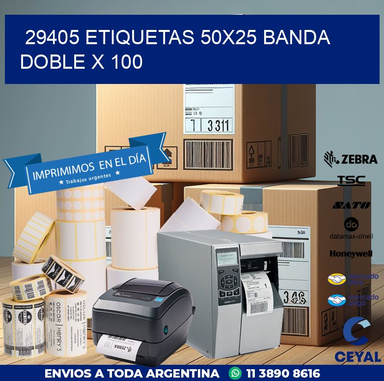29405 ETIQUETAS 50X25 BANDA DOBLE X 100