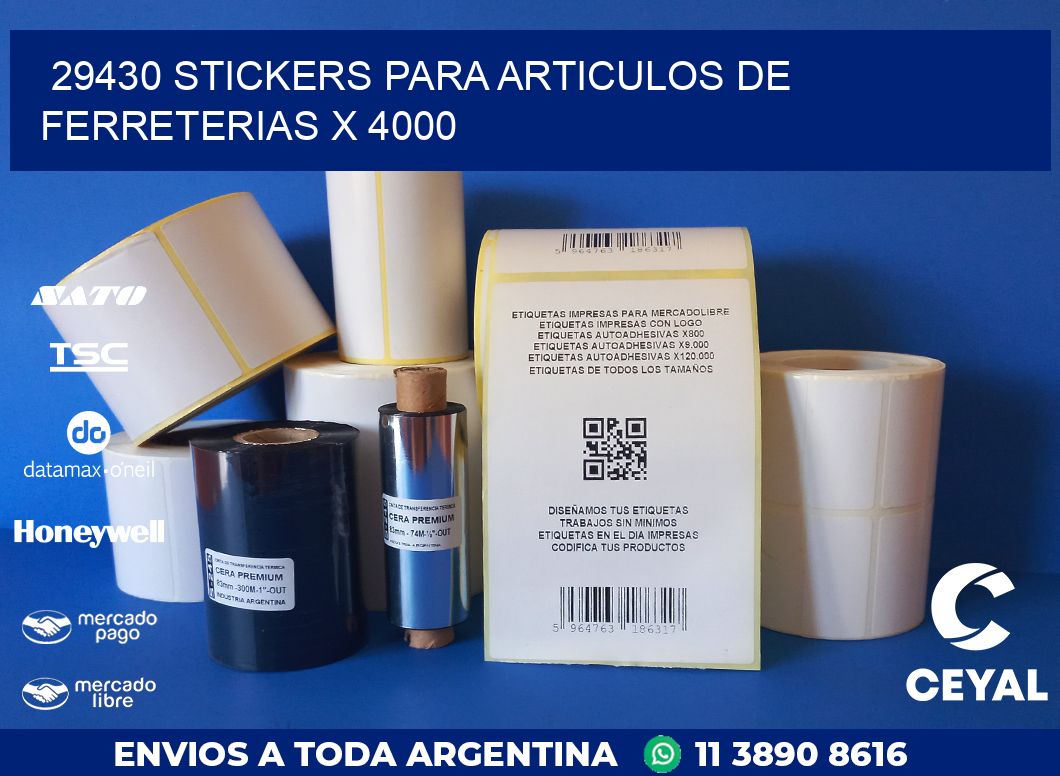 29430 STICKERS PARA ARTICULOS DE FERRETERIAS X 4000