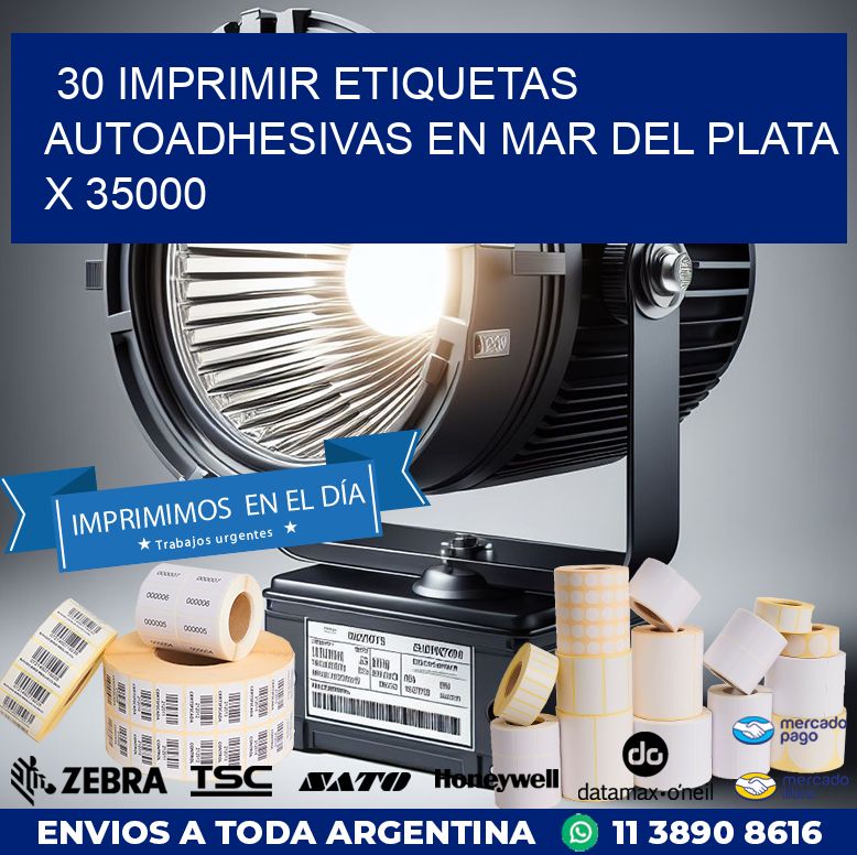 30 IMPRIMIR ETIQUETAS AUTOADHESIVAS EN MAR DEL PLATA X 35000