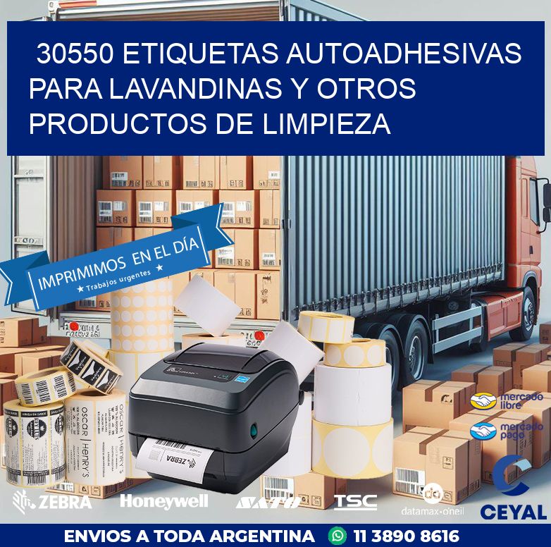 30550 ETIQUETAS AUTOADHESIVAS PARA LAVANDINAS Y OTROS PRODUCTOS DE LIMPIEZA