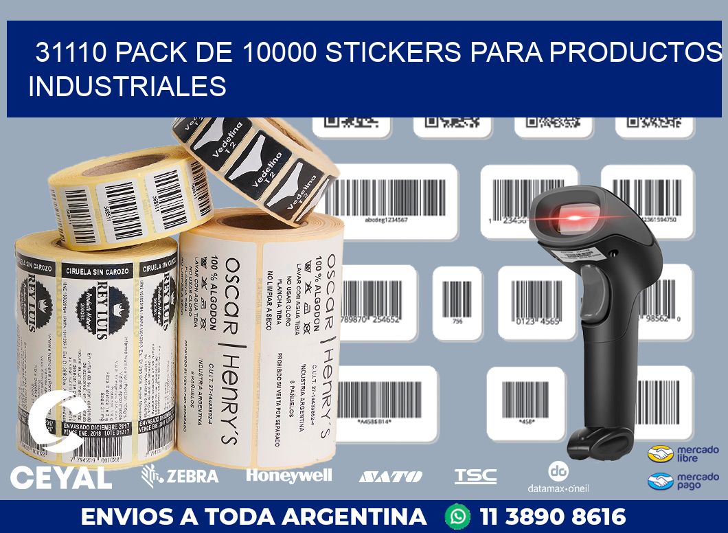 31110 PACK DE 10000 STICKERS PARA PRODUCTOS INDUSTRIALES