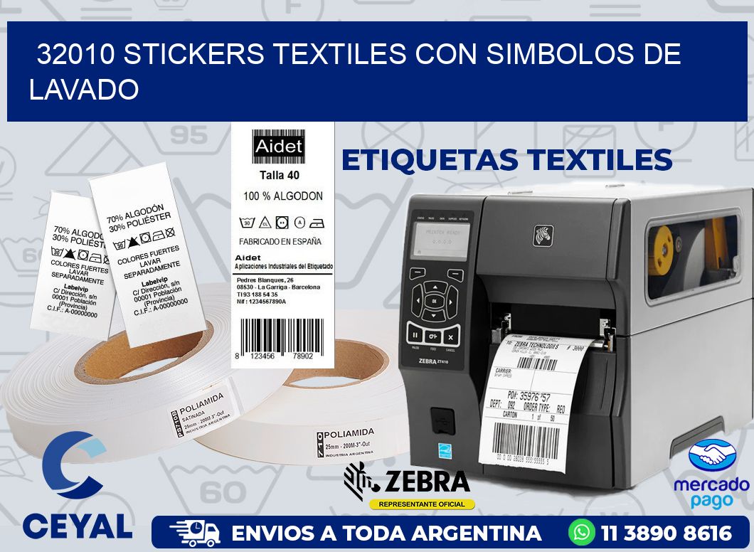 32010 STICKERS TEXTILES CON SIMBOLOS DE LAVADO