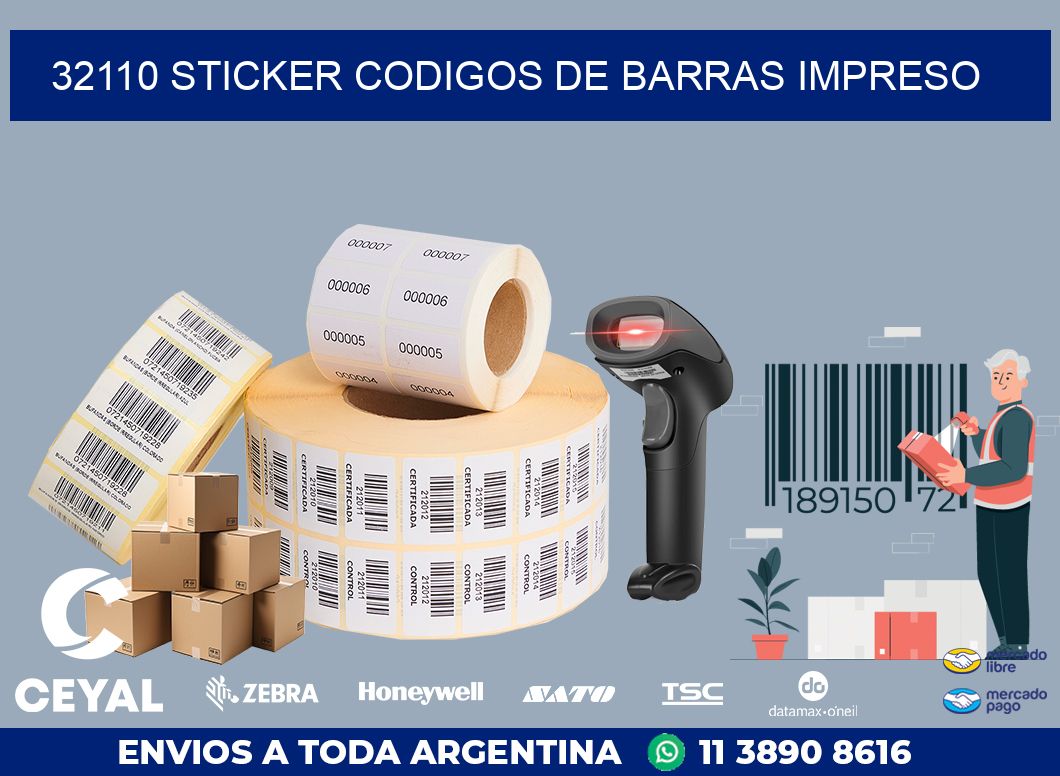 32110 STICKER CODIGOS DE BARRAS IMPRESO