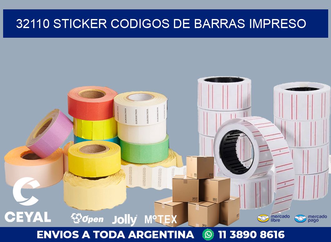 32110 STICKER CODIGOS DE BARRAS IMPRESO