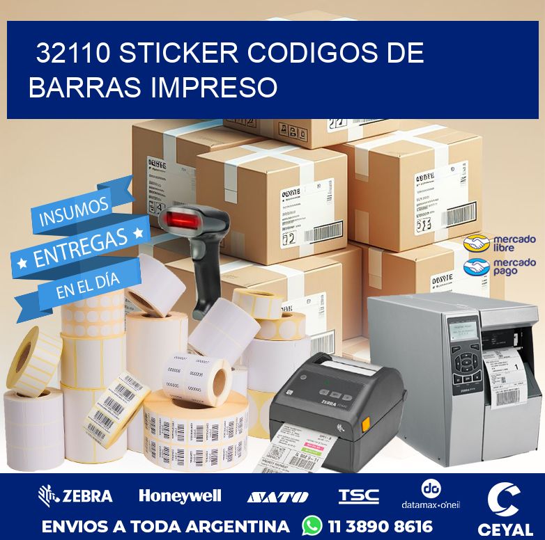 32110 STICKER CODIGOS DE BARRAS IMPRESO