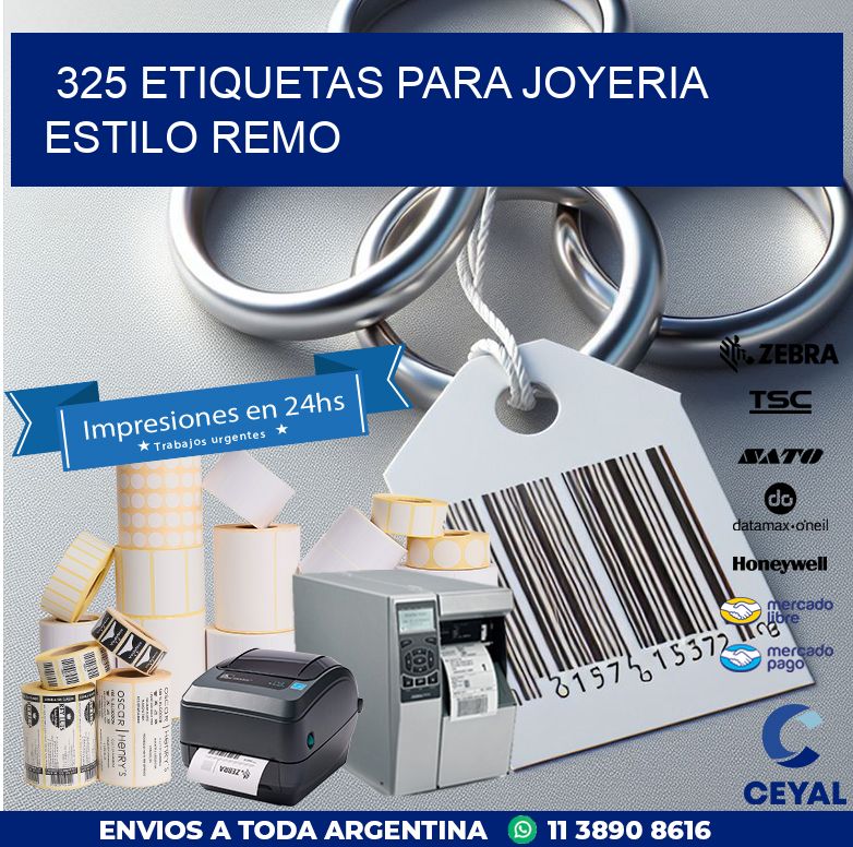 325 ETIQUETAS PARA JOYERIA ESTILO REMO