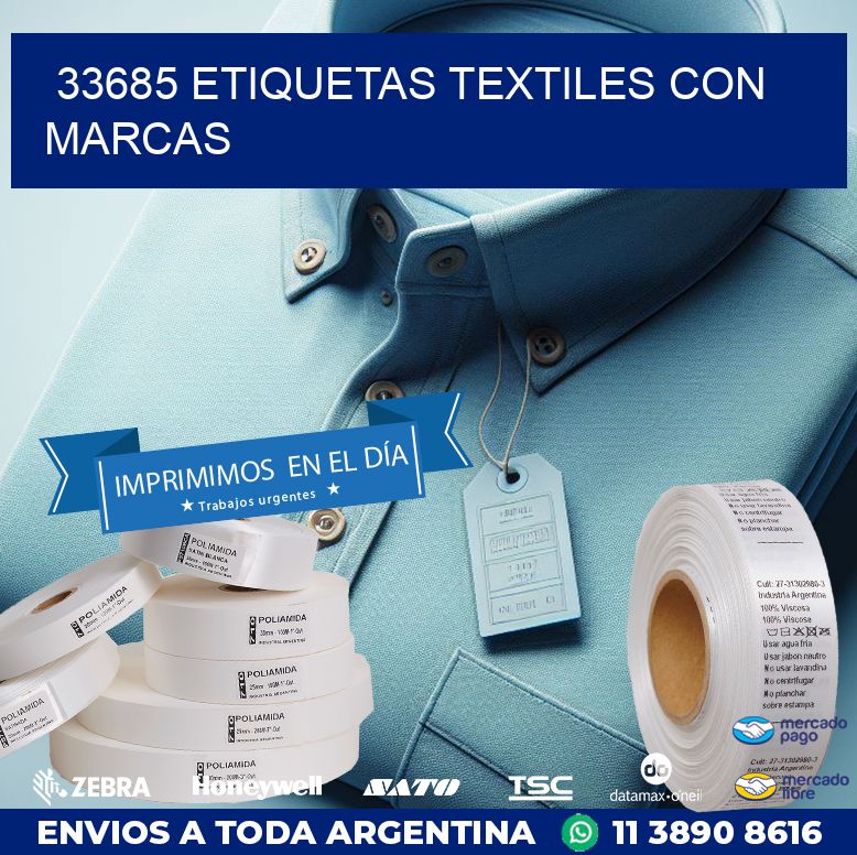 33685 ETIQUETAS TEXTILES CON MARCAS