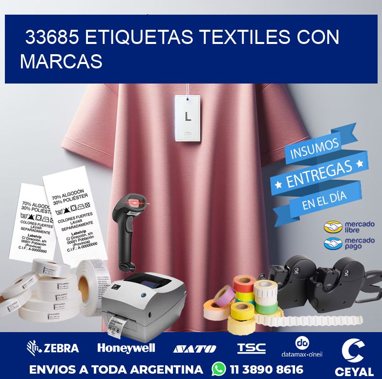33685 ETIQUETAS TEXTILES CON MARCAS