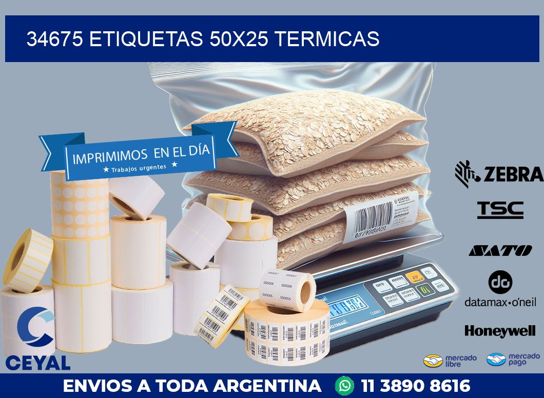 34675 ETIQUETAS 50X25 TERMICAS