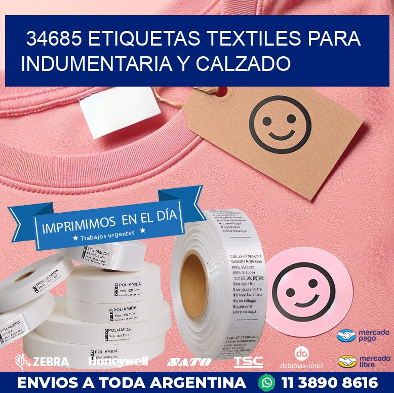 34685 ETIQUETAS TEXTILES PARA INDUMENTARIA Y CALZADO