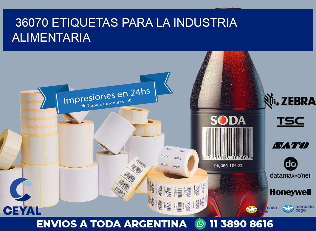 36070 ETIQUETAS PARA LA INDUSTRIA ALIMENTARIA