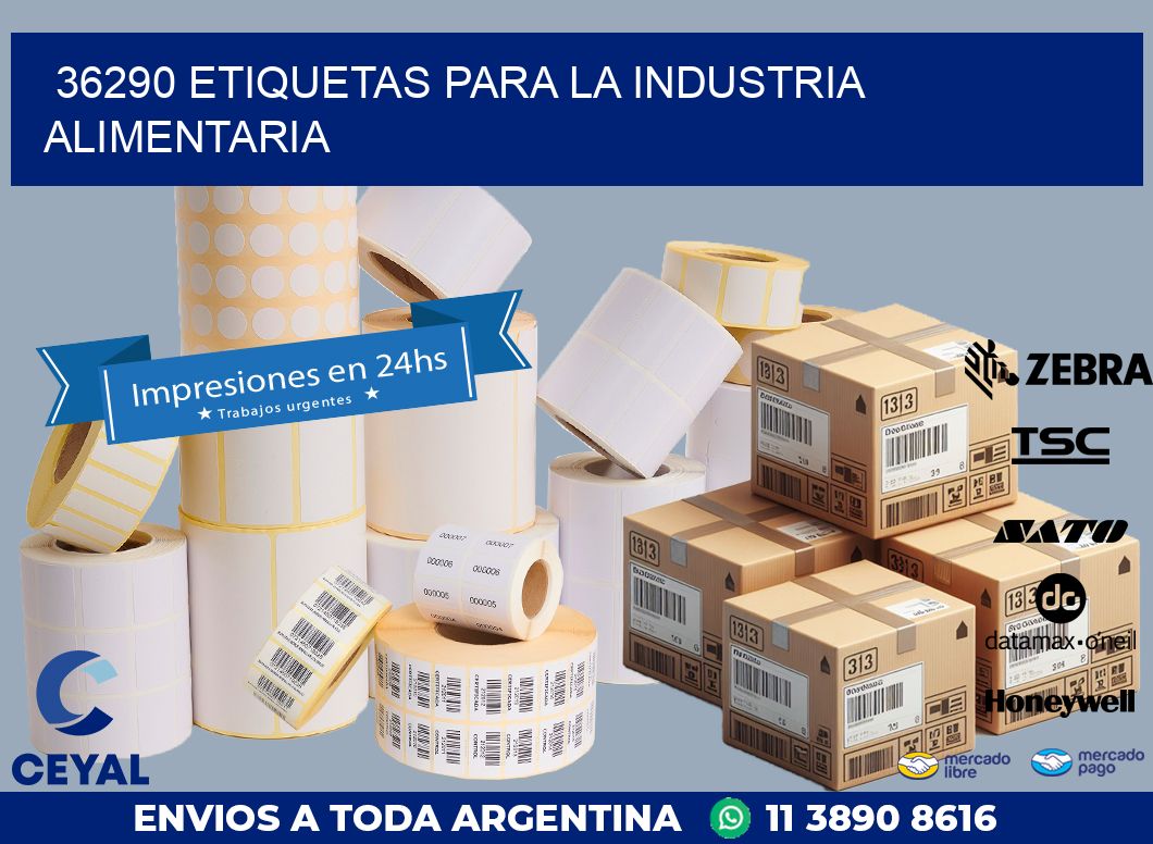 36290 ETIQUETAS PARA LA INDUSTRIA ALIMENTARIA
