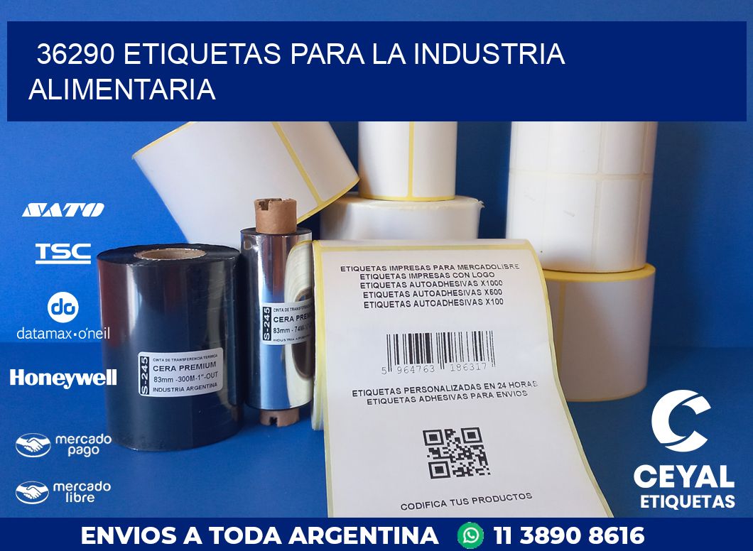 36290 ETIQUETAS PARA LA INDUSTRIA ALIMENTARIA