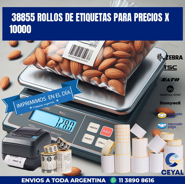 38855 ROLLOS DE ETIQUETAS PARA PRECIOS X 10000