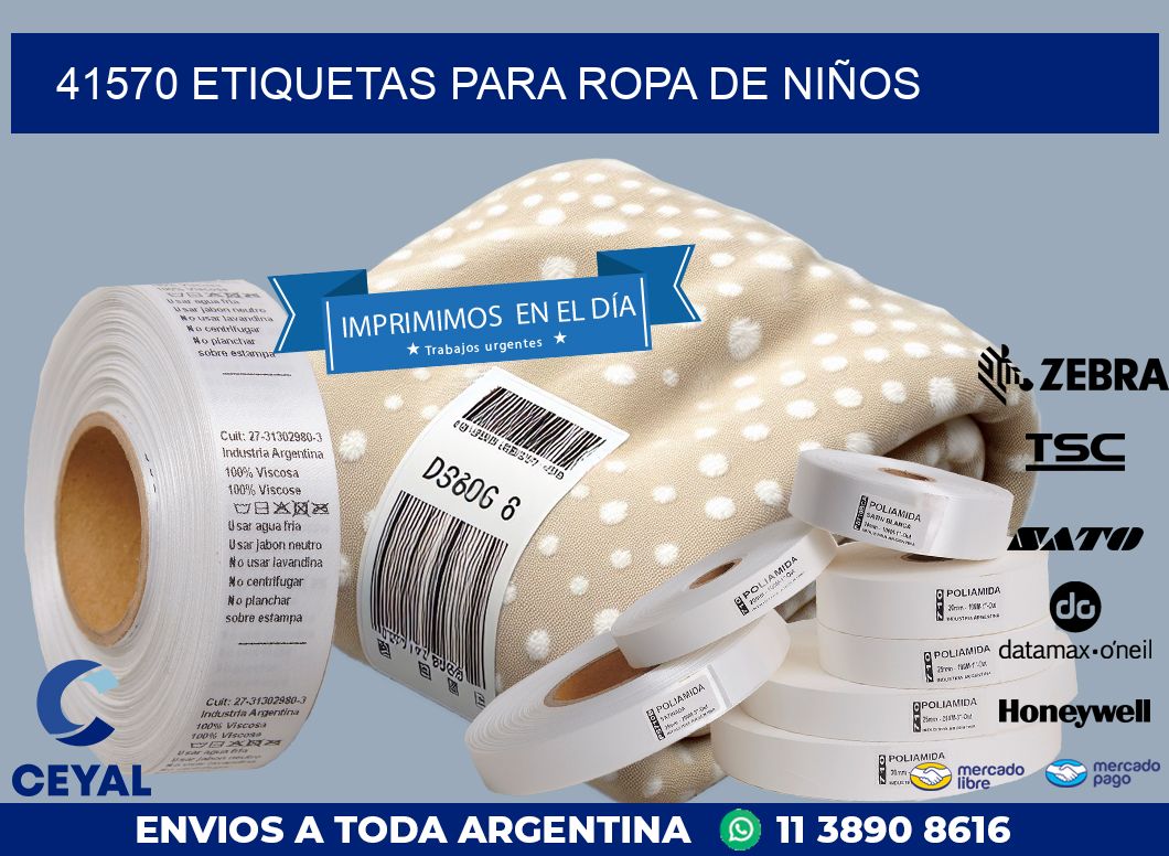 41570 ETIQUETAS PARA ROPA DE NIÑOS
