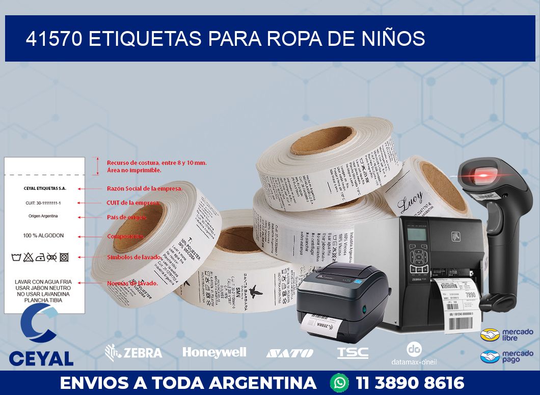 41570 ETIQUETAS PARA ROPA DE NIÑOS