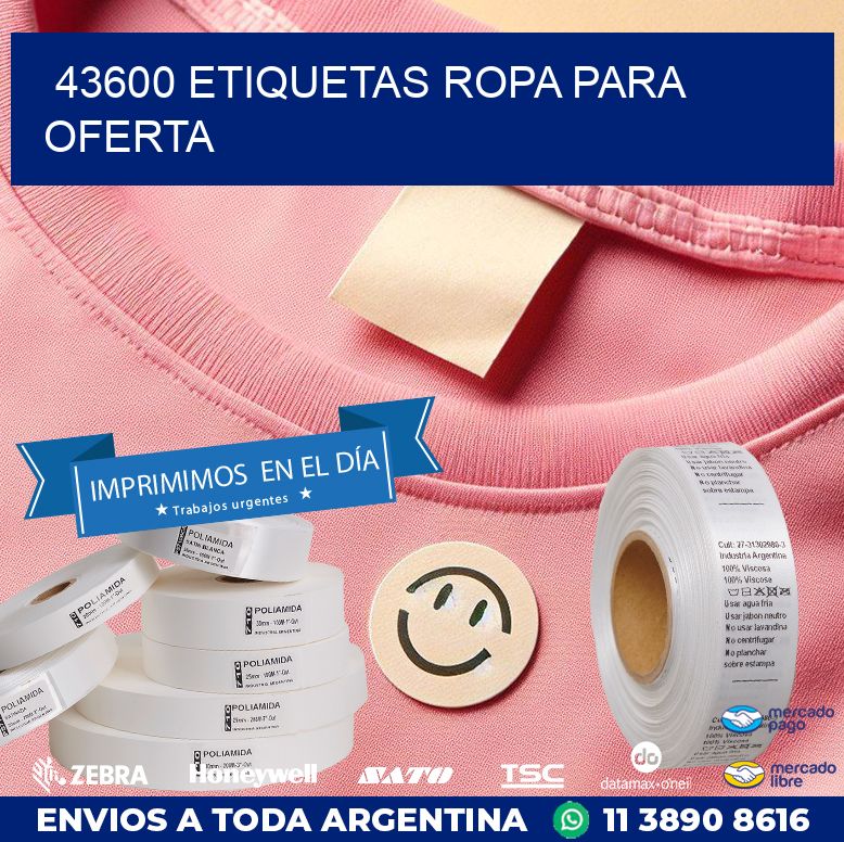 43600 ETIQUETAS ROPA PARA OFERTA