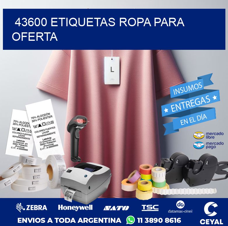 43600 ETIQUETAS ROPA PARA OFERTA