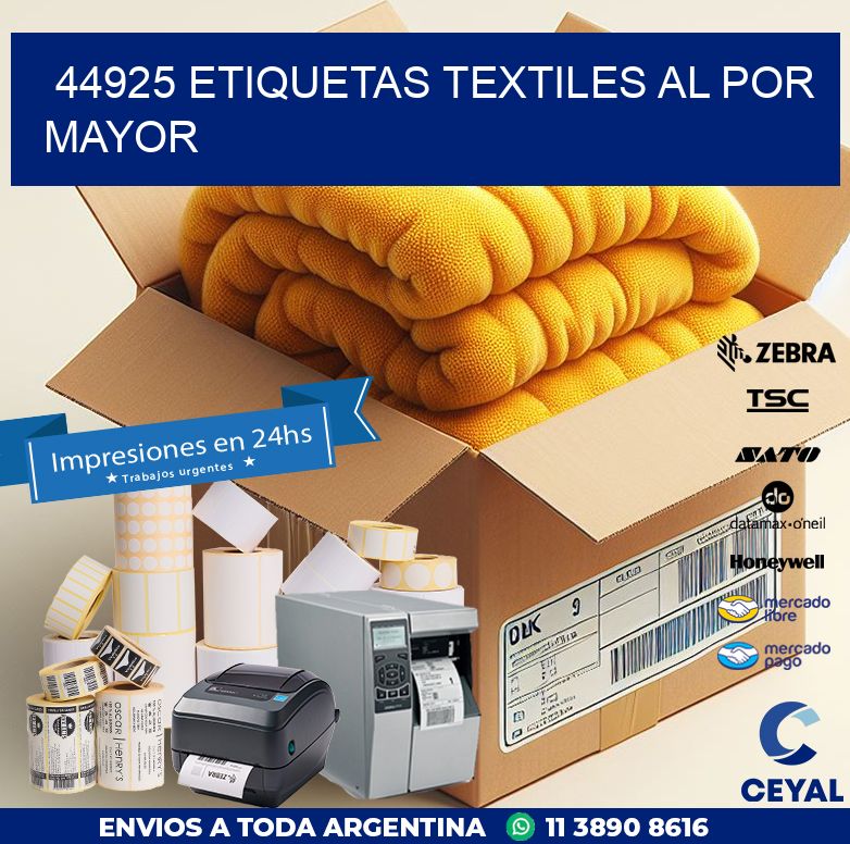 44925 ETIQUETAS TEXTILES AL POR MAYOR