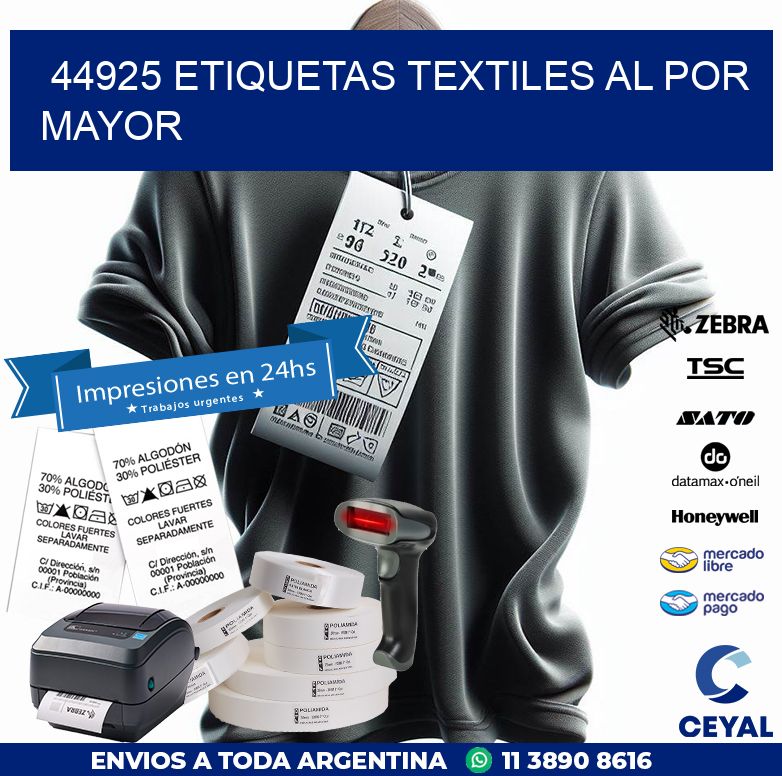 44925 ETIQUETAS TEXTILES AL POR MAYOR