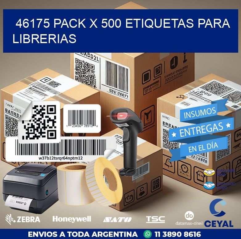 46175 PACK X 500 ETIQUETAS PARA LIBRERIAS