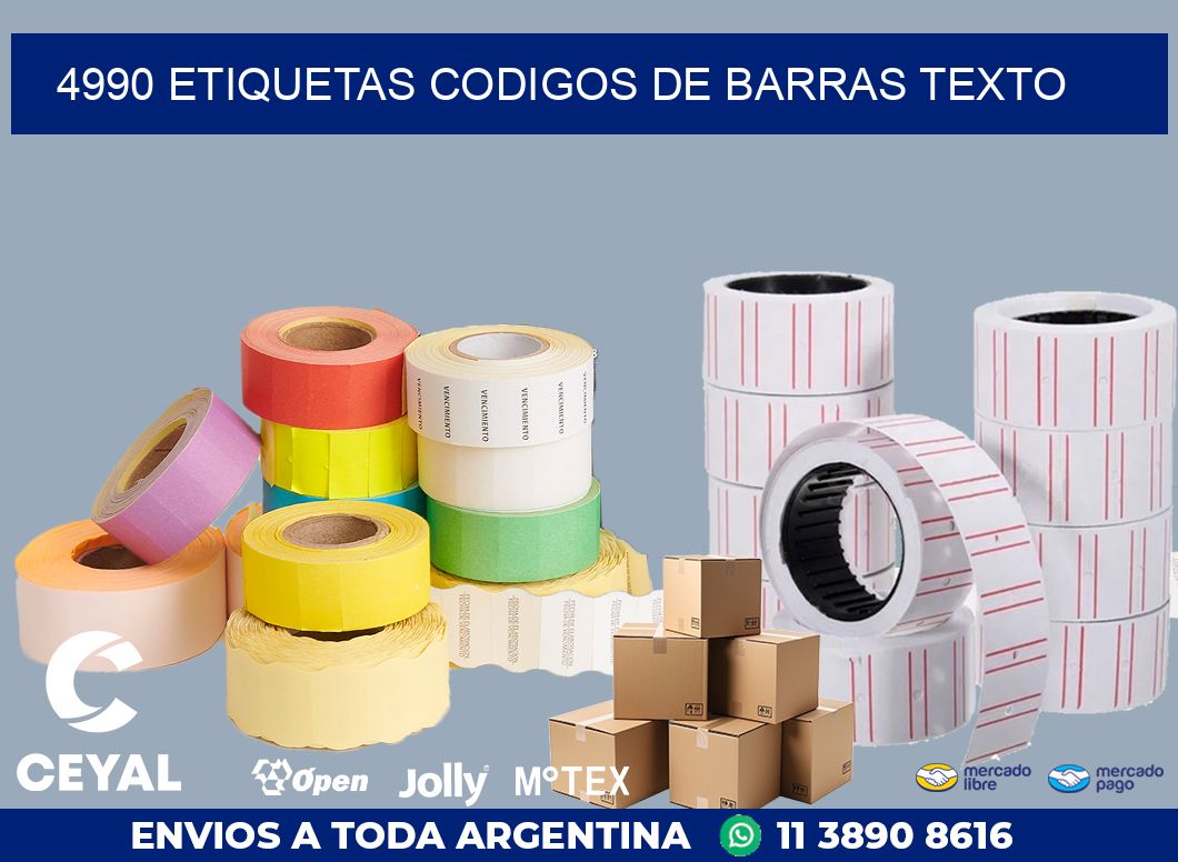 4990 ETIQUETAS CODIGOS DE BARRAS TEXTO