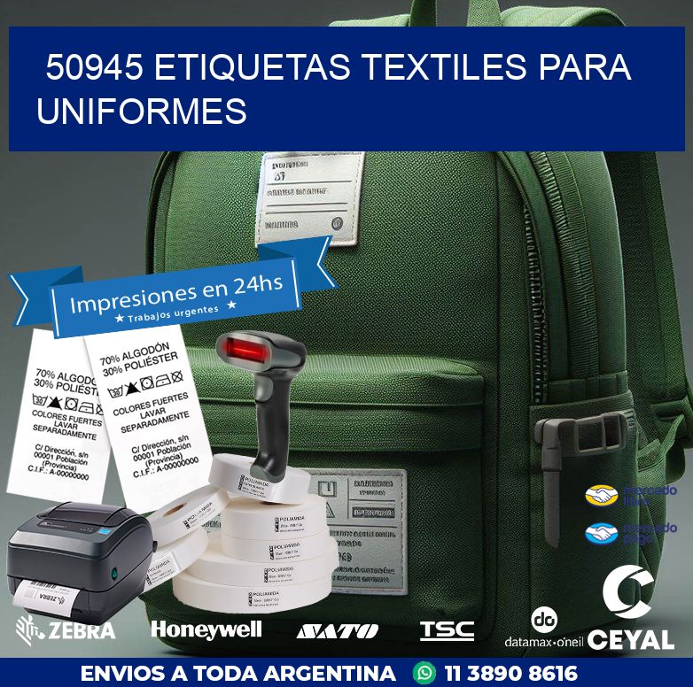 50945 ETIQUETAS TEXTILES PARA UNIFORMES